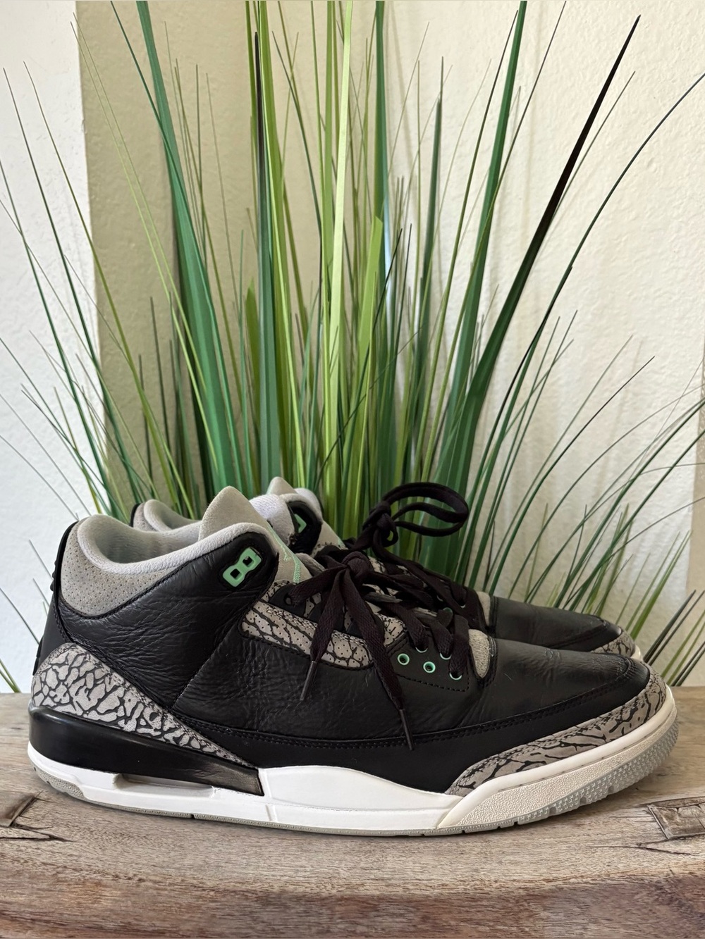 Air Jordan 3 Retro Green Glow Black Sneakers